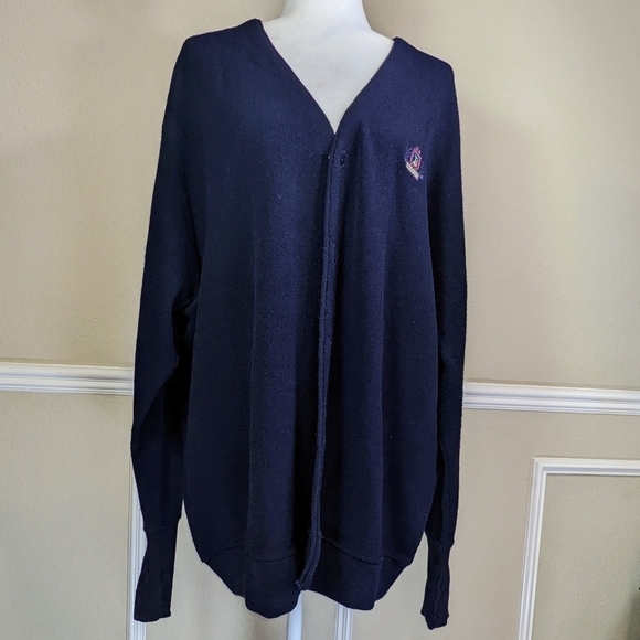 Izod Navy Cardigan Button Down Sweater - Picture 6 of 6